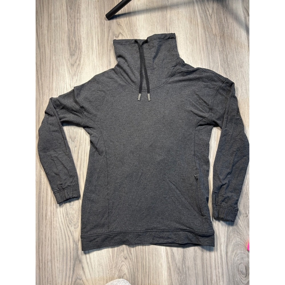 Lululemon Athletica Cowl Neck Long Sleeve Tunic Top Charcoal Gray sweatshirt 4 s